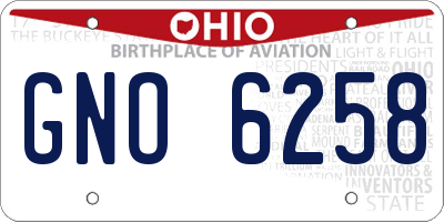 OH license plate GNO6258