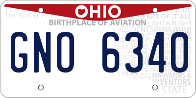 OH license plate GNO6340