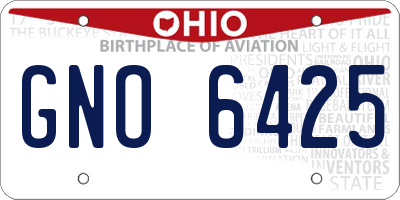 OH license plate GNO6425