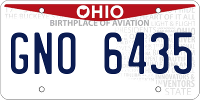 OH license plate GNO6435