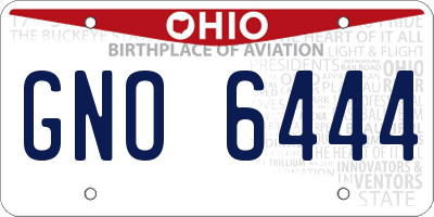 OH license plate GNO6444