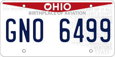 OH license plate GNO6499