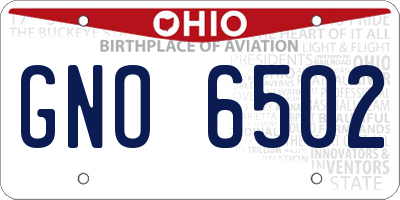 OH license plate GNO6502