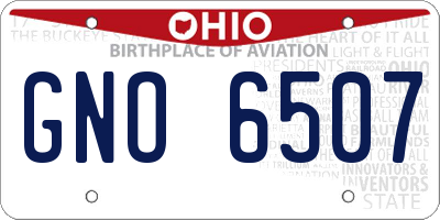 OH license plate GNO6507