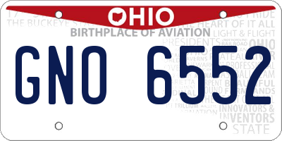 OH license plate GNO6552
