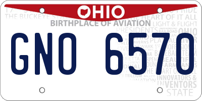 OH license plate GNO6570