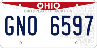 OH license plate GNO6597