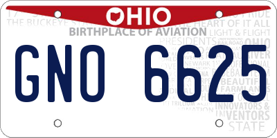 OH license plate GNO6625