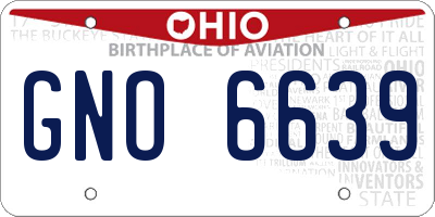 OH license plate GNO6639