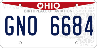 OH license plate GNO6684