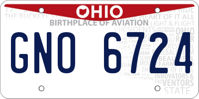 OH license plate GNO6724