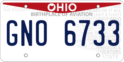OH license plate GNO6733