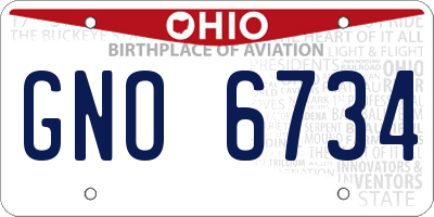OH license plate GNO6734
