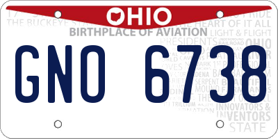 OH license plate GNO6738