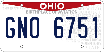 OH license plate GNO6751
