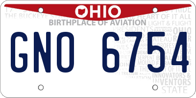 OH license plate GNO6754