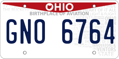 OH license plate GNO6764