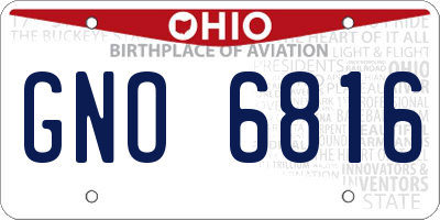 OH license plate GNO6816