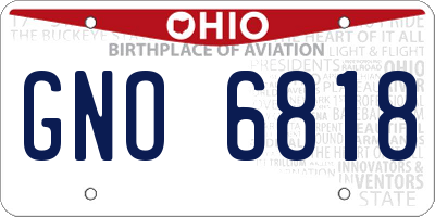 OH license plate GNO6818