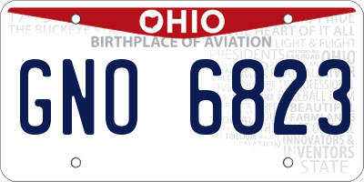 OH license plate GNO6823