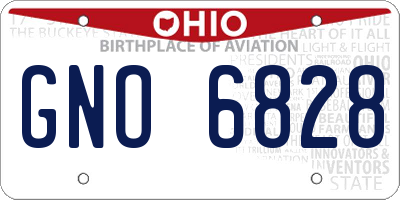 OH license plate GNO6828