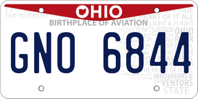 OH license plate GNO6844