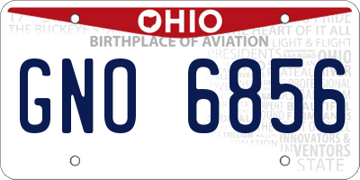 OH license plate GNO6856