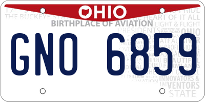 OH license plate GNO6859