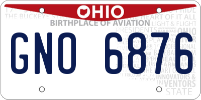 OH license plate GNO6876
