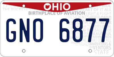 OH license plate GNO6877