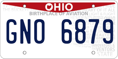 OH license plate GNO6879