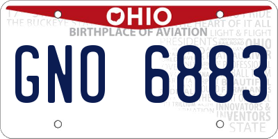OH license plate GNO6883