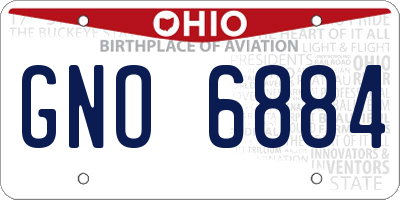 OH license plate GNO6884