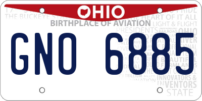 OH license plate GNO6885