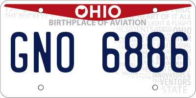 OH license plate GNO6886