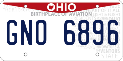 OH license plate GNO6896
