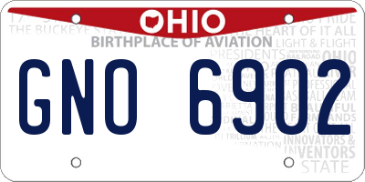OH license plate GNO6902