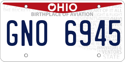 OH license plate GNO6945