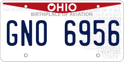 OH license plate GNO6956