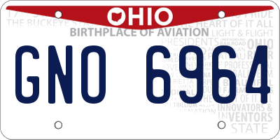 OH license plate GNO6964