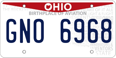 OH license plate GNO6968