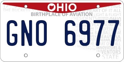 OH license plate GNO6977
