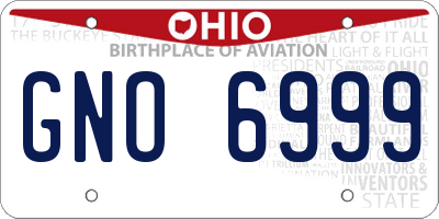 OH license plate GNO6999