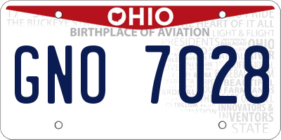 OH license plate GNO7028
