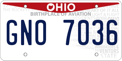 OH license plate GNO7036