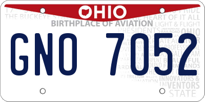 OH license plate GNO7052