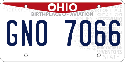 OH license plate GNO7066