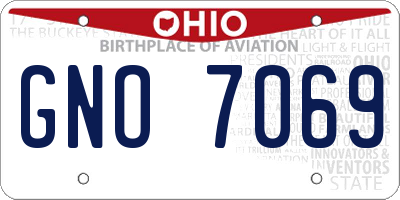 OH license plate GNO7069