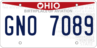 OH license plate GNO7089