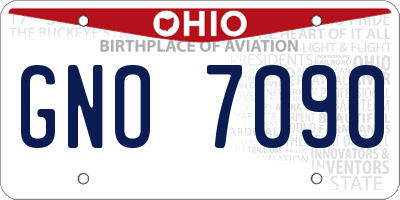 OH license plate GNO7090